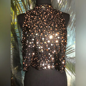 Sleeveless Sequin Crop top